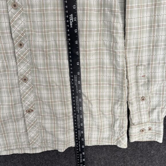 Simms Big Sky Shirt Men's Medium Green Plaid Fishing Button Front Performance - Picture 5 of 9